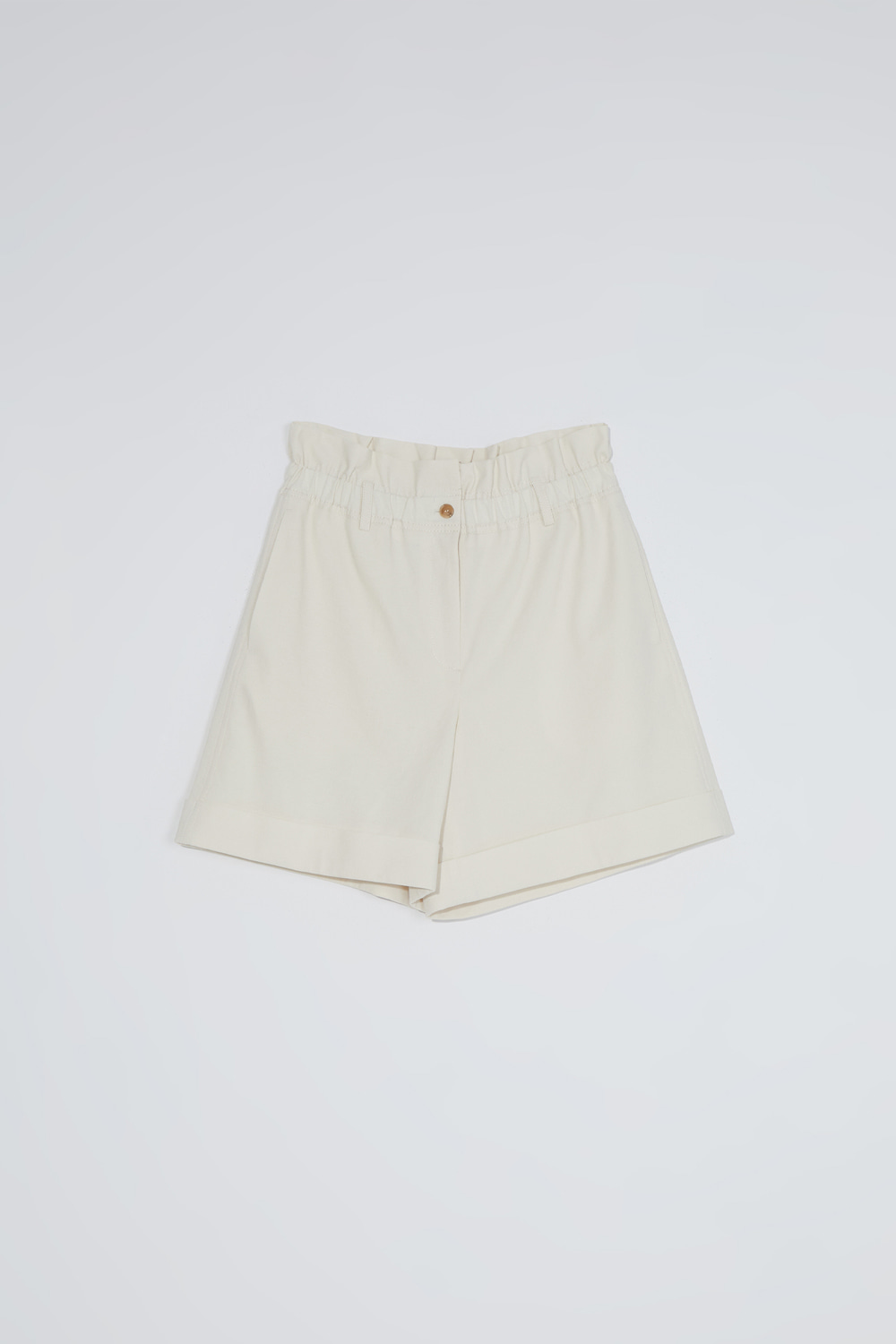 Banding A-line shorts_ivory