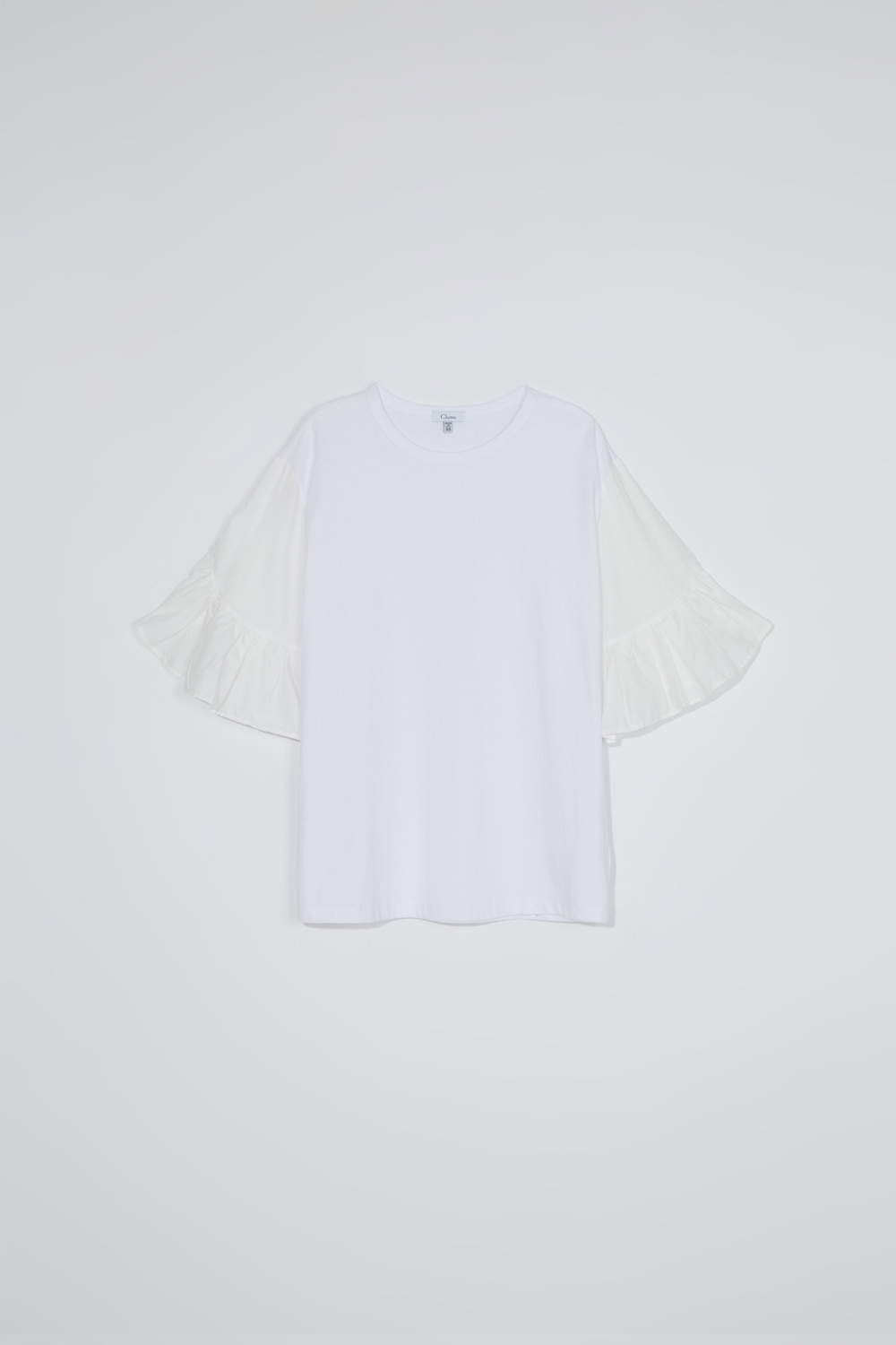 Frill-sleeve t-shirt_white