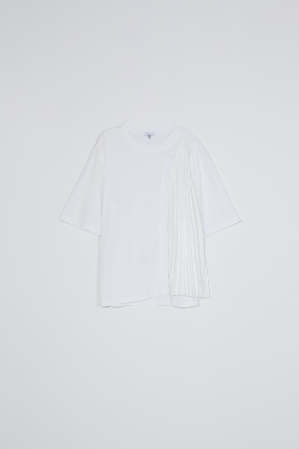 Pleats detail t-shirt_white